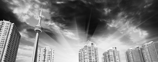 Image showing Toronto Skyscrapers, view from the Pier