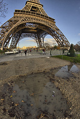 Image showing Eiffel Tower and Champ de Mars in Paris, France. Famous landmark