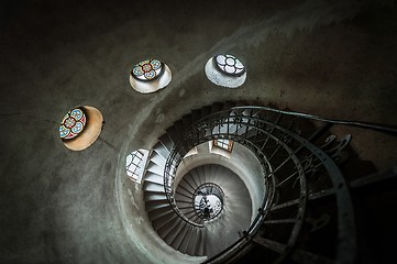 Image showing Round stairs in a church