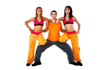 Image showing Group of joyful fitness instructors