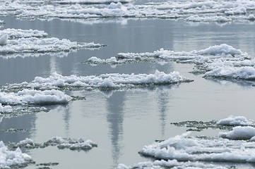 Image showing Cold chilly ice on the water