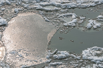 Image showing Cold chilly ice on the water