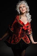 Image showing Young woman in baroque costume