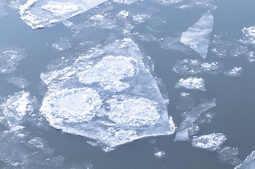 Image showing Cold chilly ice on the water