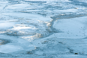 Image showing Frozen ice on a lake at winter
