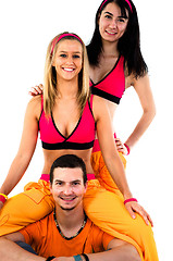 Image showing Group of joyful fitness instructors