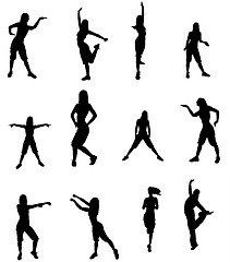 Image showing Silhouette of a dancer woman