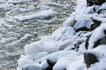 Image showing Cold chilly ice on the water