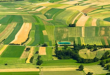 Image showing Agricultural field aerial view