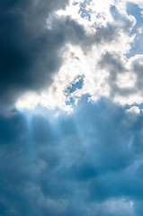 Image showing Deep blue sky with clouds