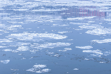 Image showing Cold chilly ice on the water