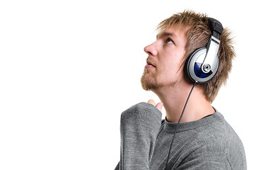 Image showing Young man with headphones