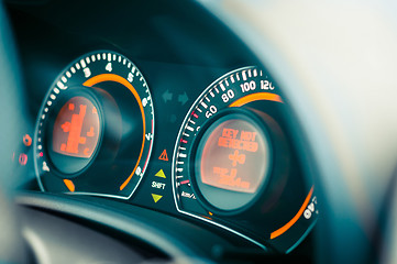 Image showing Car dashboard closeup