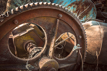 Image showing Rusty old cogs