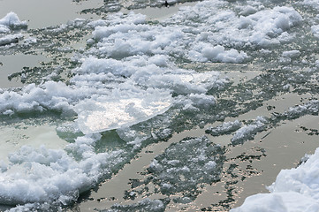 Image showing Cold chilly ice on the water