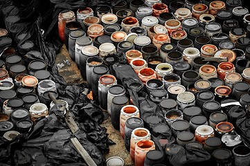 Image showing Chemical waste dump with a lot of barrels