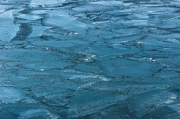 Image showing Frozen ice on a lake at winter