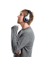 Image showing Young man with headphones