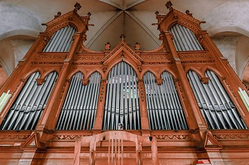 Image showing Beautiful organ with a lot of pipes