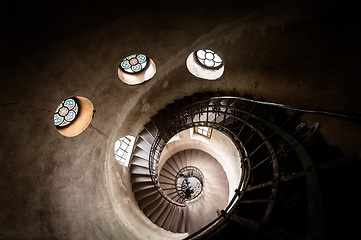 Image showing Round stairs in a church