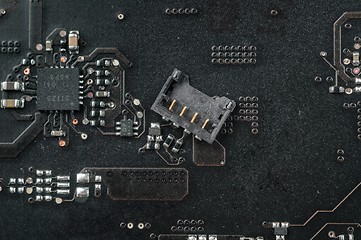 Image showing Electronic board closeup photo
