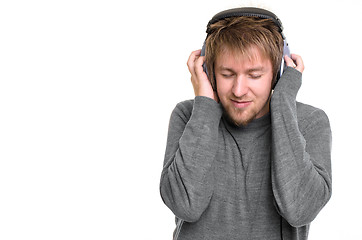 Image showing Young man with headphones