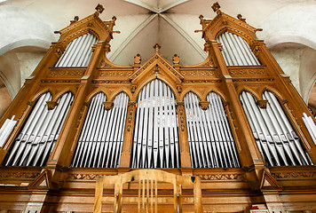 Image showing Beautiful organ with a lot of pipes