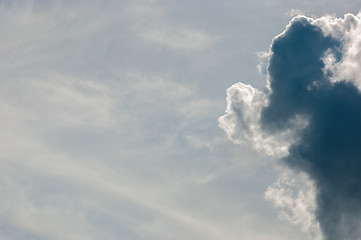 Image showing Deep blue sky with clouds