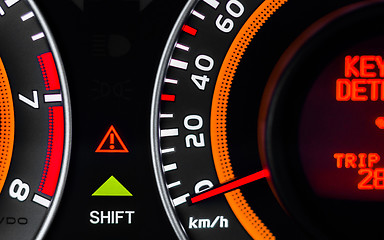 Image showing Car speed meter closeup