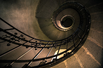 Image showing Round stairs in a church