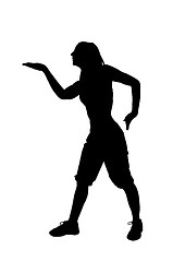 Image showing Silhouette of a dancer woman