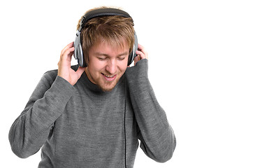 Image showing Young man with headphones