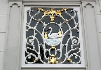 Image showing Window with swan