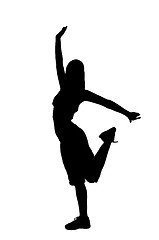 Image showing Silhouette of a dancer woman