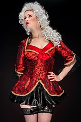 Image showing Young woman in baroque custome