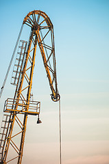 Image showing Industrial crane in the shipyard