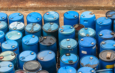 Image showing Chemical waste dump with a lot of barrels