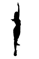 Image showing Silhouette of a dancer woman