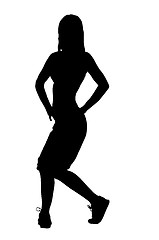 Image showing Silhouette of a dancer woman