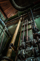 Image showing Old rusty pipes angle shot