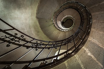 Image showing Round stairs in a church