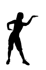 Image showing Silhouette of a dancer woman