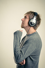 Image showing Young man with headphones