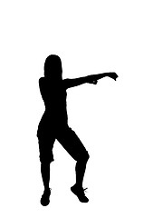 Image showing Silhouette of a dancer woman