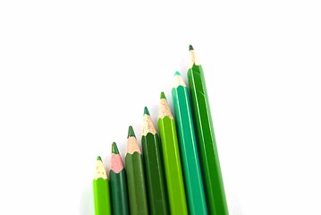 Image showing Green pencils