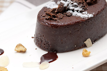 Image showing fresh chocolate walnuts cake 