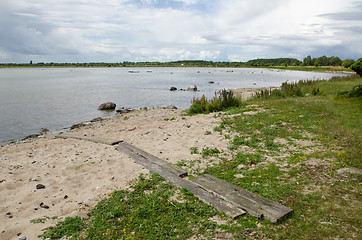 Image showing Wooden footbridge