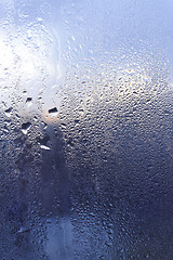 Image showing Water drops on window glass