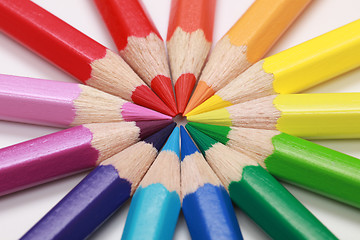 Image showing Color pencils forming a circle