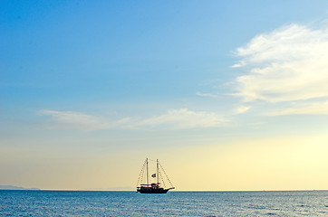 Image showing sea and yacht